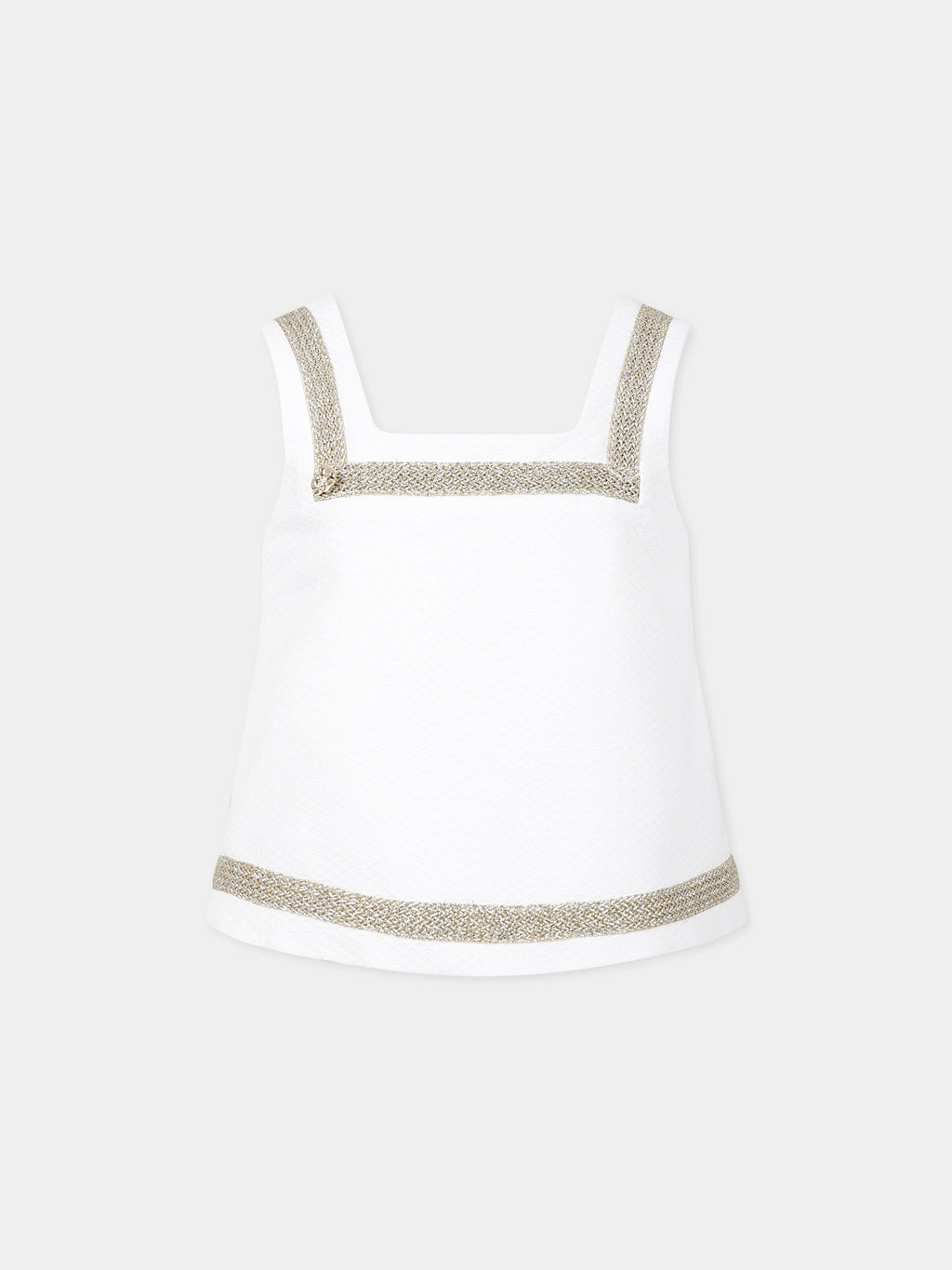 White top for girl with lurex detail